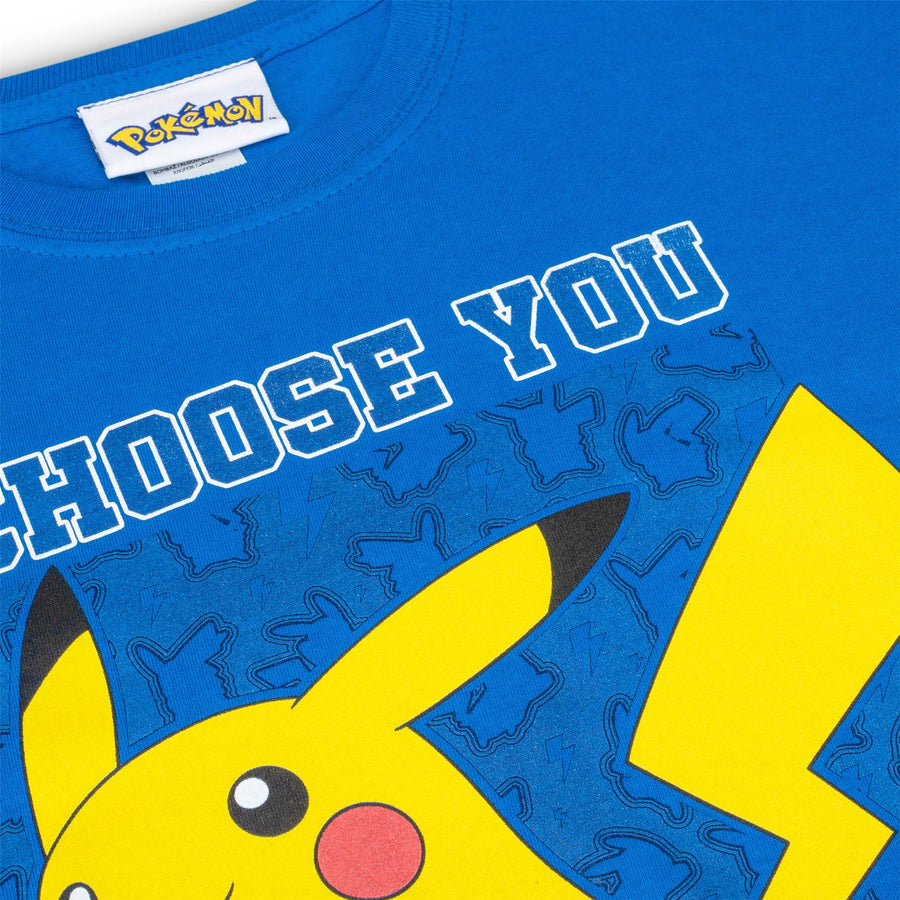 Children's Pokemon I Choose You Pikachu Blue T-Shirt 3-4