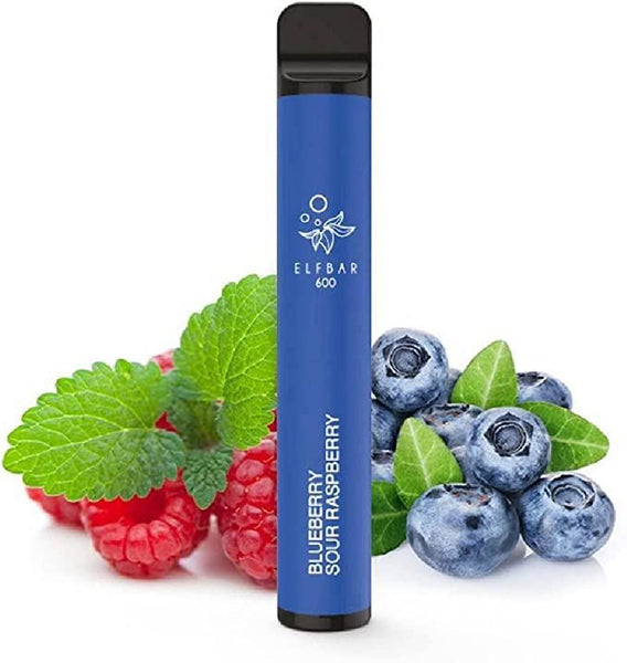 ELF Bar Disposable Vape Pens-Nicotine Free, 600 Puffs, Pre Filled E Liquid Vape Juice Pods - Inhale-Activated & Beginner Friendly (Blueberry Sour Raspbery)…