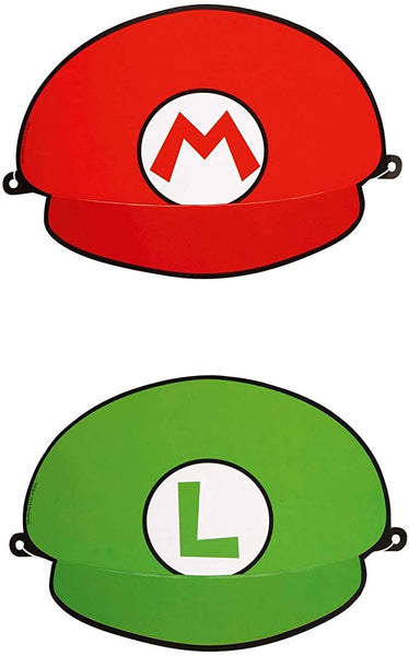 MARIO Pack of 8 paper Party Hats