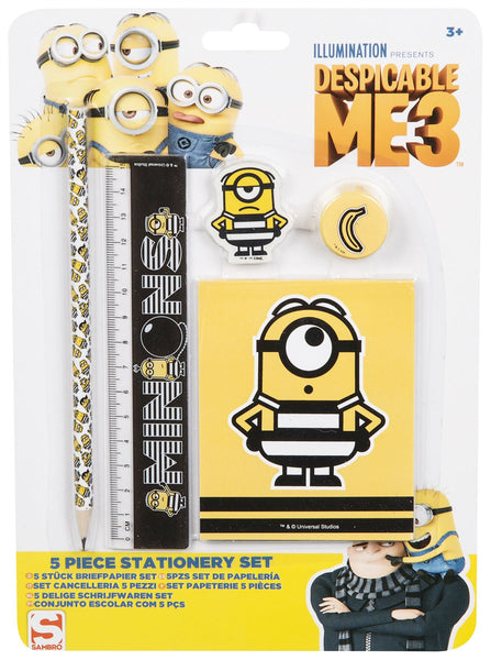 DESPICABLE ME | 5 Piece Stationery Set Pencil Case Fillers MINION Design