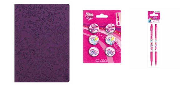 MY LITTLE PONY Premium A5 Note Book, 2 Ball Pens and 6 Badge Pack