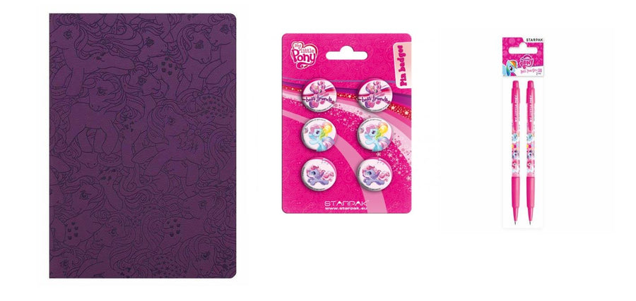 MY LITTLE PONY Premium A5 Note Book, 2 Ball Pens and 6 Badge Pack