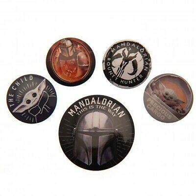 STAR WARS Badge Pack of 5 Safety Pin Backed Badges THE MANDALORIAN