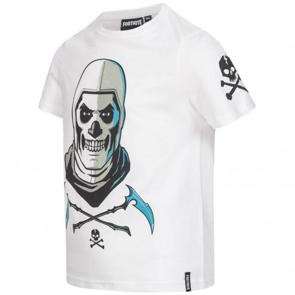 FORTNITE | SKULL TROOPER | White | Short Sleeved | Unisex Kids | Crew | Gaming Cotton T-Shirt Sizes 10 - 16 Years