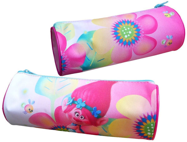 TROLLS Barrel Pencil Case Vivid Fabric Design Back to School